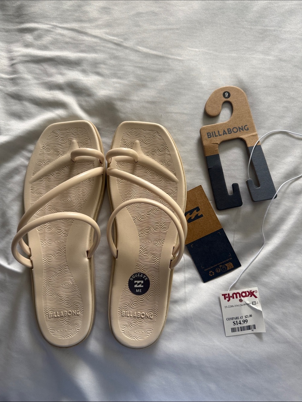 Billabong Neutral Beige Triple-Strap Sandals
